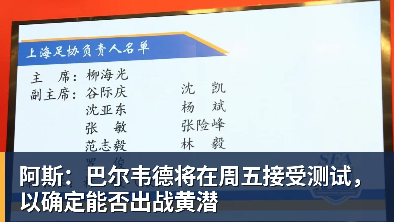 阿斯：巴尔韦德将在周五接受测试，以确定能否出战黄潜